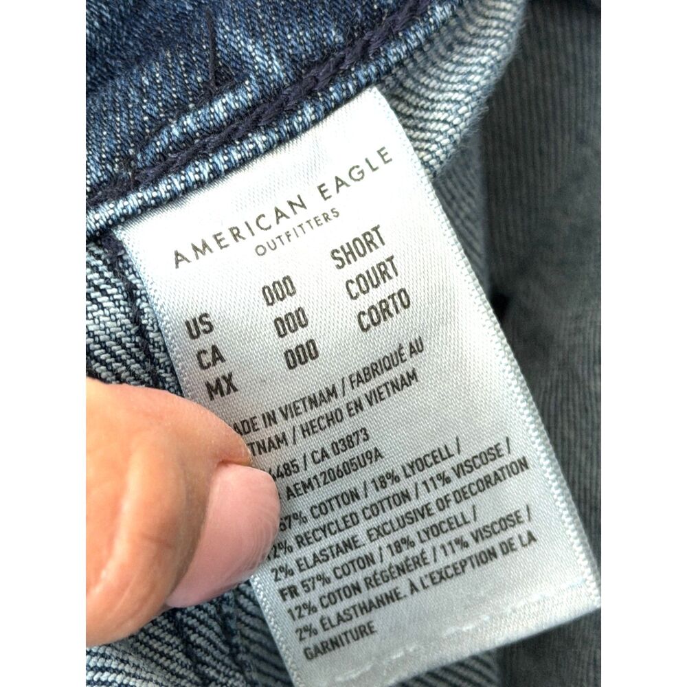 American Eagle Super High Rise Baggy Wide Leg Jeans 000 Short - Picture 7 of 7